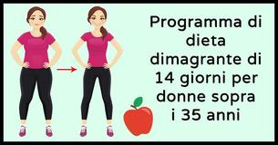 Efficace programma di dieta dimagrante di 14 giorni per donne sopra i 35 anni