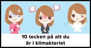Det här är de 10 vanligaste klimakteriesymptomen