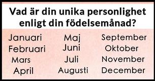 Detta är din unika personlighet enligt din födelsemånad