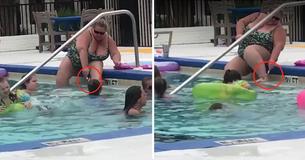 Vrouw betrapt terwijl ze haar benen scheert in een openbaar zwembad in Florida