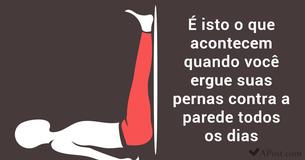 3 Coisas que acontecem quando você ergue suas pernas contra a parede todos os dias