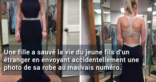 Une fille a sauvé la vie du jeune fils d'un étranger en envoyant accidentellement une photo de sa robe au mauvais numéro.