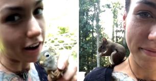After Nursing An Injured Squirrel Back To Health, It Comes Back To Thank It's Savior