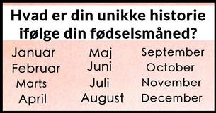 Dette er din unikke historie ifølge din fødselsmåned