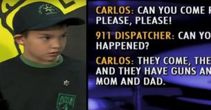 "Amenez des flics .beaucoup de flics  " Un garçon de 7 ans terrifié appelle le 911 alors qu'il se cache dans la salle de bain avec sa sœur