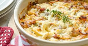 Rezept für lecker würzigen Kartoffel-Hähnchenauflauf