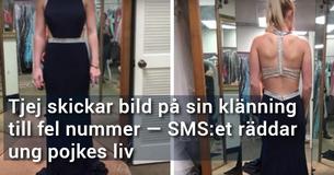 Tjej skickar bild på sin klänning till fel nummer — SMS:et räddar ung pojkes liv