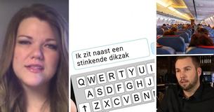 Moeder huilt wanneer een man haar tijdens vlucht via sms belachelijk maakt tot een held van een passagier hem op zijn plaats zet