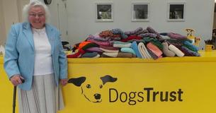 89-Year-Old Lady Knits Hundreds Of Blankets And Sweaters For Shelter Dogs, And It's Adorable