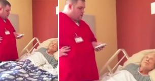 Une femme mourante murmure son dernier souhait à l'oreille de l'infirmière. Il sort son téléphone de sa poche et réalise son souhait.