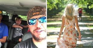 De benzine van Luke Bryan raakt op, gezicht van vrouw is veelzeggend