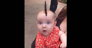Butterfly Lands On Baby's Head And Transforms Into Magical Hat Making Mommy's Eyes Pop