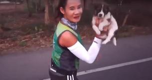 Runner Sees Abandoned Puppy Mid-Race And Refuses To Leave It Behind.
