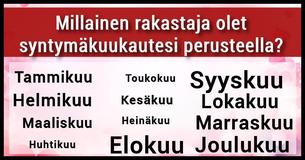 Millainen rakastaja olet syntymäkuukautesi perusteella?
