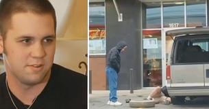 Man besluit om 91-jarige met lekke band te helpen. Later vertelt zijn vriendin hem dat een foto van hem viraal is gegaan.