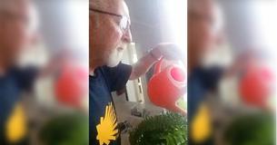 Voor haar overlijden vertelt vrouw aan haar man dat hij de planten water moet blijven geven. 5 jaar later ontdekt hij haar grap