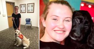 Une adolescente reçoit un nouveau chien d'assistance d'un ancien joueur de la NFL et sa femme après que le sien ait été tué par balle dans son jardin
