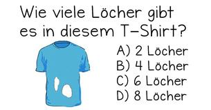 Nur 1 von 7 Personen kann das hier herausfinden: Wie viele Löcher hat dieses T-Shirt?