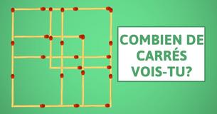 Combien de carrés vois-tu dans l'image? 3 puzzles stimulants avec des réponses
