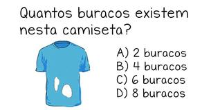 Só 1 em cada 7 pessoas consegue acertar: quantos buracos existem nesta camiseta?