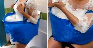 Bruiden hoeven geen problemen meer op het toilet te hebben door eenvoudige IKEA-tas truc