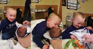 Un petit garçon atteint du syndrome de Down rencontre son petit frère et sa douce réaction devient virale