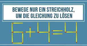 Kannst Du die Gleichung korrigieren, indem Du nur EIN Streichholz bewegst?