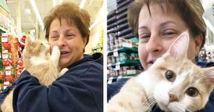 Un chat de refuge sauvé du couloir de la mort continue de serrer et de lécher sa nouvelle maman