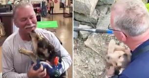 Firefighter Says 'Good Lord' Told Him To Give Pup He Rescued from Underneath Heavy Rocks A Forever Home