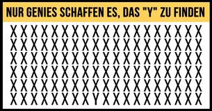 Nur Genies schaffen es, das "Y" in weniger als 60 Sekunden zu finden