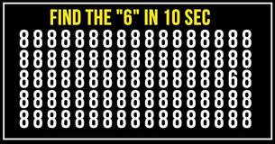 Awesome Quiz To Check Your Focusing Abilities  Find The "6" In 10 Seconds 