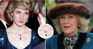 Camilla Parker-Bowles porte la broche que la reine Elizabeth a offerte à la princesse Diana le jour de son mariage