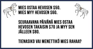 Suurin osa ihmisistä ei kykene selvittämään tätä hevospulmaa - kykenetkö sinä?