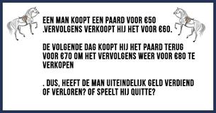 De meeste mensen kunnen dit paardenraadsel niet oplossen. Kan jij het?