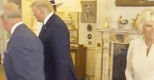 Knipogende Camilla is dé meme van Donald Trumps staatsbezoek aan het Verenigd Koninkrijk