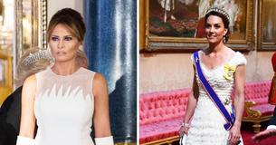 Este es el fastuoso vestido de Dior que usó Melania Trump durante la cena en el Palacio de Buckingham