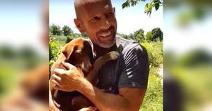 Puppy Won't Stop Hugging Man Who Saved Her From Getting Killed