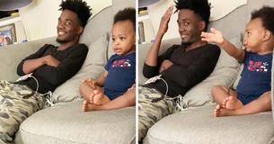 Je ne peux pas m'empêcher de regarder cette vidéo ridiculement adorable d'un bébé qui parle en charabia à son père