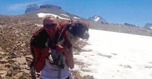 Woman Carries 55-Pound Dog On A Six Hour Hike To Save His Life