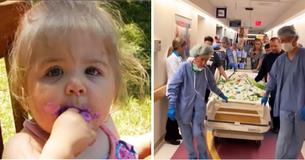 Des membres de la famille et du personnel de l'hôpital se rassemblent pour chanter " Amazing Grace " alors qu'un bébé mourant est amené à faire don de ses organes