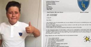Ein Lehrer schickte einen Brief nach Hause zu den Eltern, nachdem ein autistischer Junge durch eine Prüfung durchfällt. Es ging sofort viral