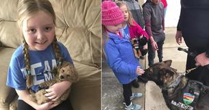 Terminally Ill 7-Year-Old Girl Who Loves Dogs Gets Visits From Dozens Of K-9 Units
