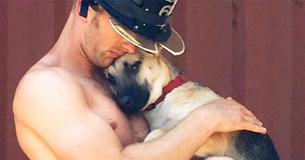 Firefighter Ends Up Adopting Veteran's Dog He Bonded With At A Photo Shoot For Charity