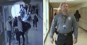 Un agent de sécurité de l'école établit un contact visuel avec l'élève et l'attrape avant qu'il ne soit trop tard