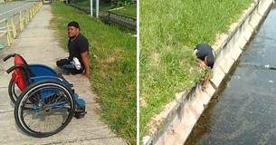 Disabled Man Risks His ​Life To Rescue Kitten Stuck In Drain