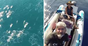 Un homme survole un drone sur l'océan et filme un événement incroyablement rare