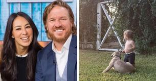 Joanna Gaines Posts New Photos of Her Toddler Son Playing With Dog While Sun Sets In The Background