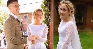 Une jeune mariée porte fièrement une robe de mariée à 50$ qu'elle a acheté dans une boutique de charité