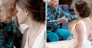 Bruid gaat naar oma in hospice voor speciale fotoshoot, familie weet niets tot de huwelijksdag