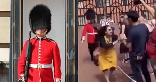 Guardia real del Castillo de Windsor "pierde la calma"; quita de su camino a turista
